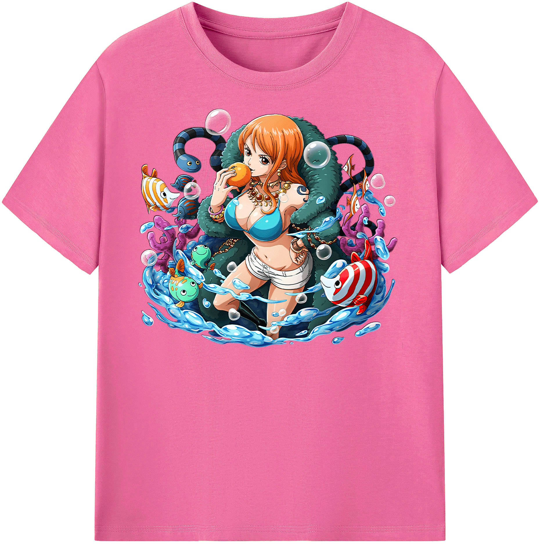 （画像用） ワンピース ナミ ONE PIECE Nami レディースカジュアルプリントTシャツ（綿100％）